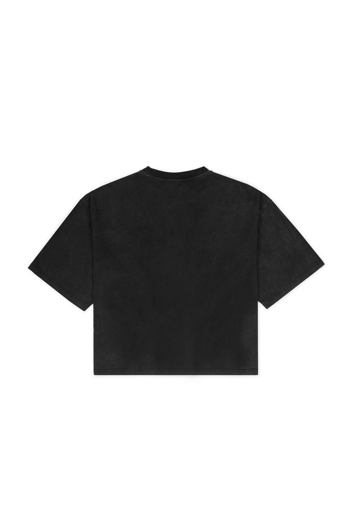 "CROPPED PATCH" T-Shirt Cropped Boxy in Washed Black