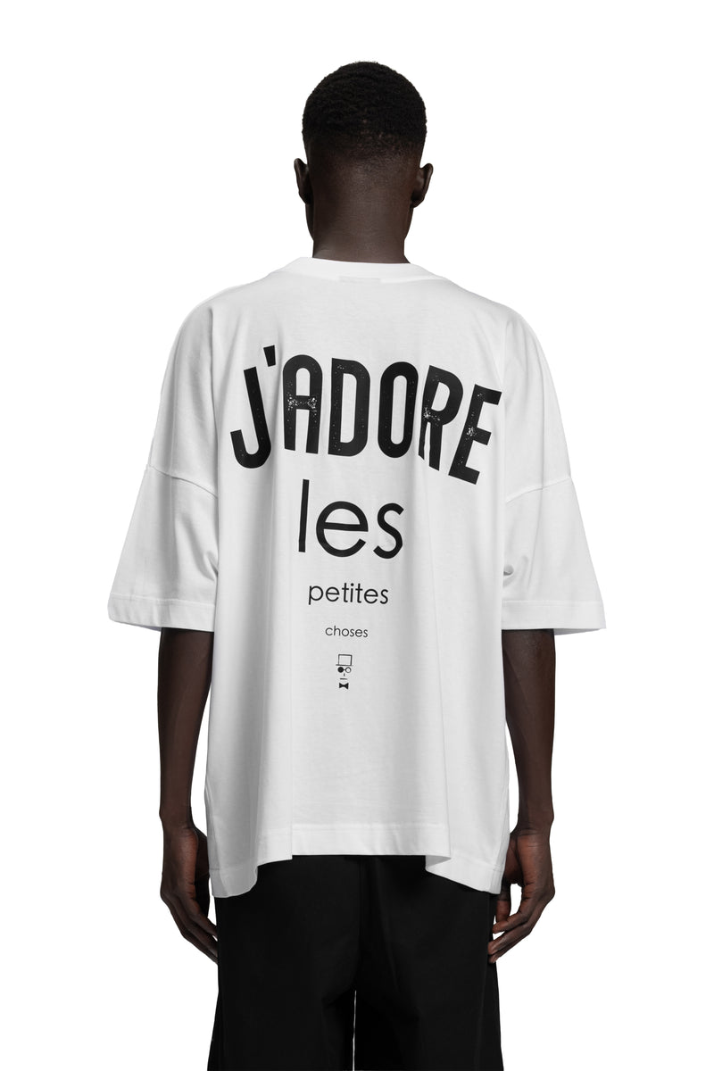 "J'ADORE" Backprint T-Shirt Regular in Weiß
