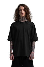 "CLFV" Chain T-Shirt Distressed Heavyweight in Schwarz