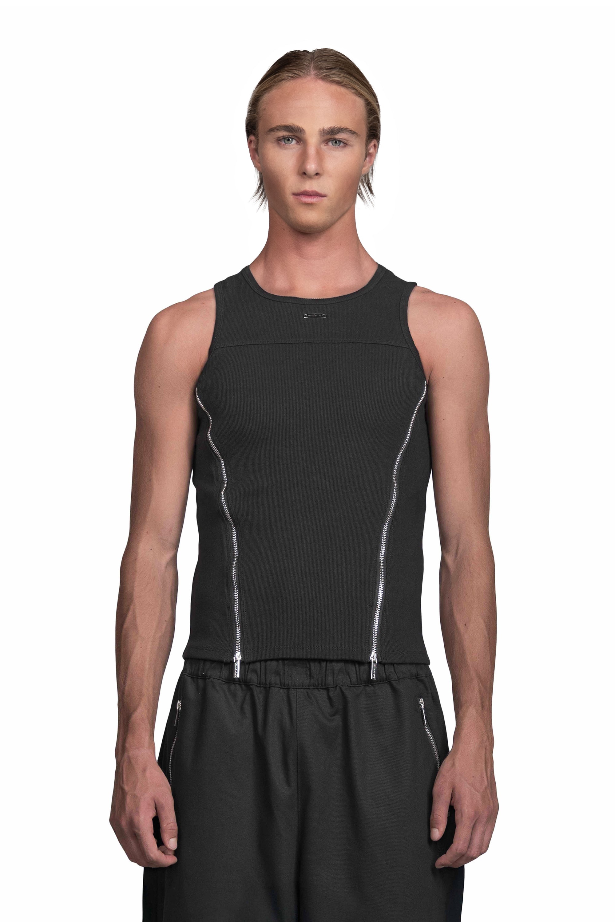"STERNUM" Tanktop Black Slim Fit