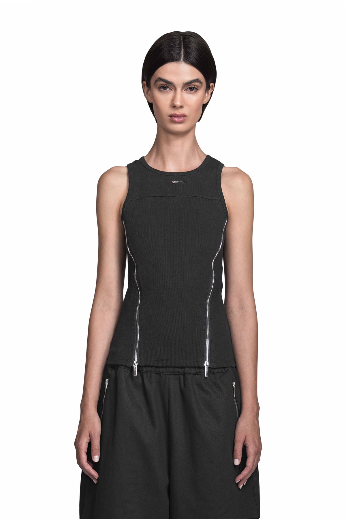 "STERNUM" Tanktop Black Slim Fit
