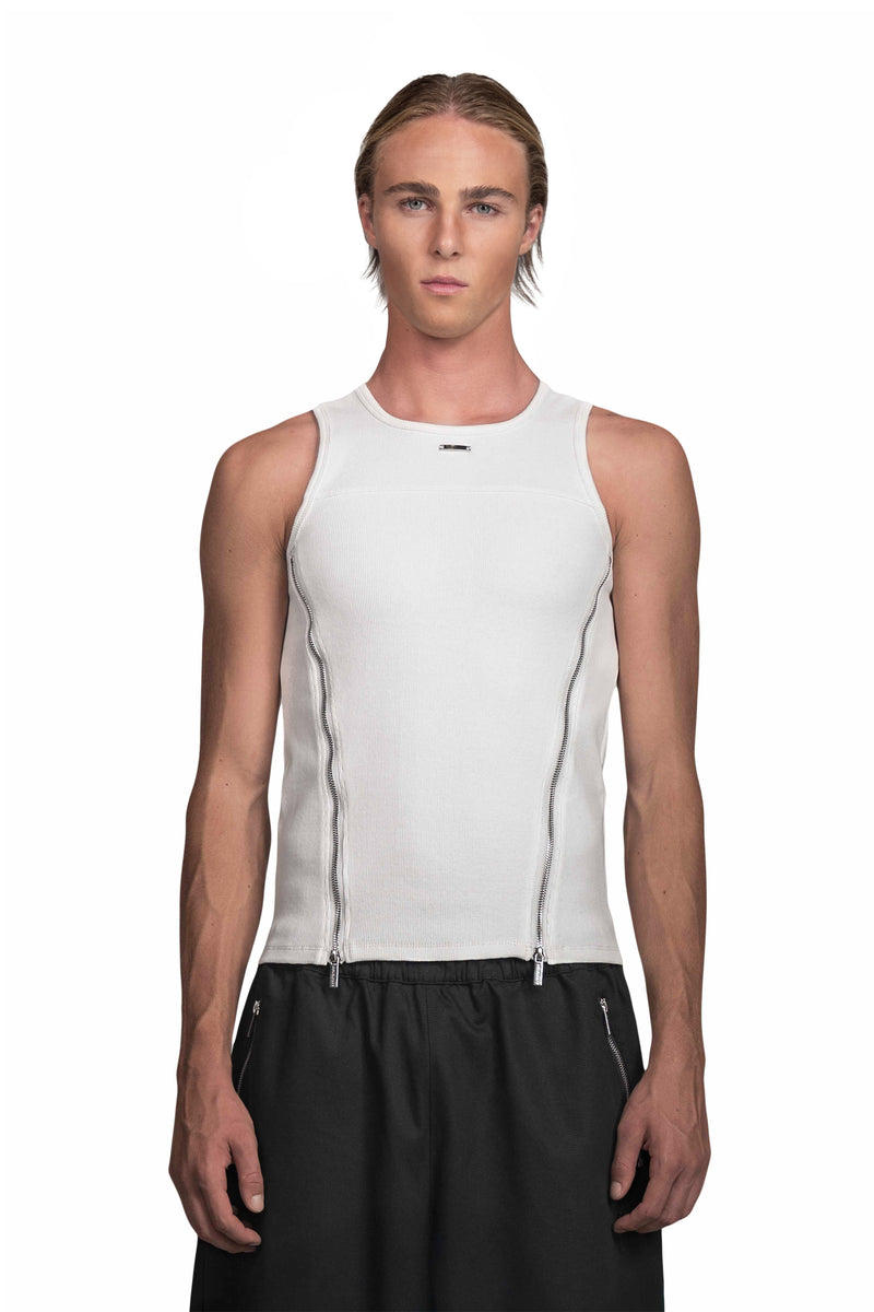 "STERNUM" Tanktop White Slim Fit