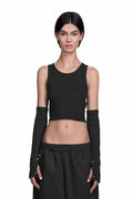 "RADIUS" Arm Warmers with Chrome Screw Rivets in Black