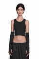 "RADIUS" Arm Warmers mit Chrom-Schraubnieten in Schwarz