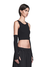 "RADIUS" Arm Warmers with Chrome Screw Rivets in Black