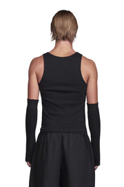 "RADIUS" Arm Warmers with Chrome Screw Rivets in Black