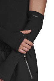 "RADIUS" Arm Warmers with Chrome Screw Rivets in Black
