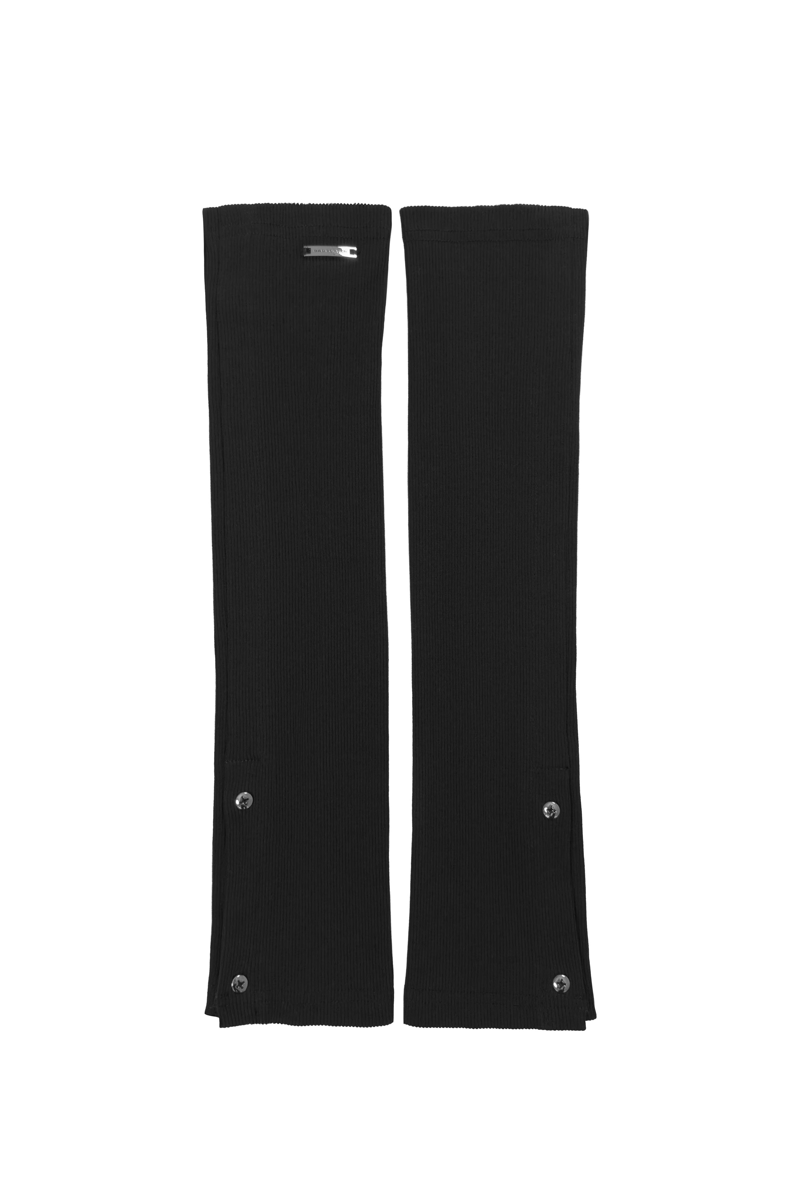 "RADIUS" Arm Warmers mit Chrom-Schraubnieten in Schwarz