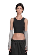 "RADIUS" Arm Warmers mit Chrom-Schraubnieten in Grau