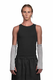 "RADIUS" Arm Warmers mit Chrom-Schraubnieten in Grau