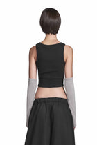"RADIUS" Arm Warmers mit Chrom-Schraubnieten in Grau