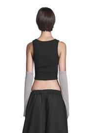 "RADIUS" Arm Warmers mit Chrom-Schraubnieten in Grau