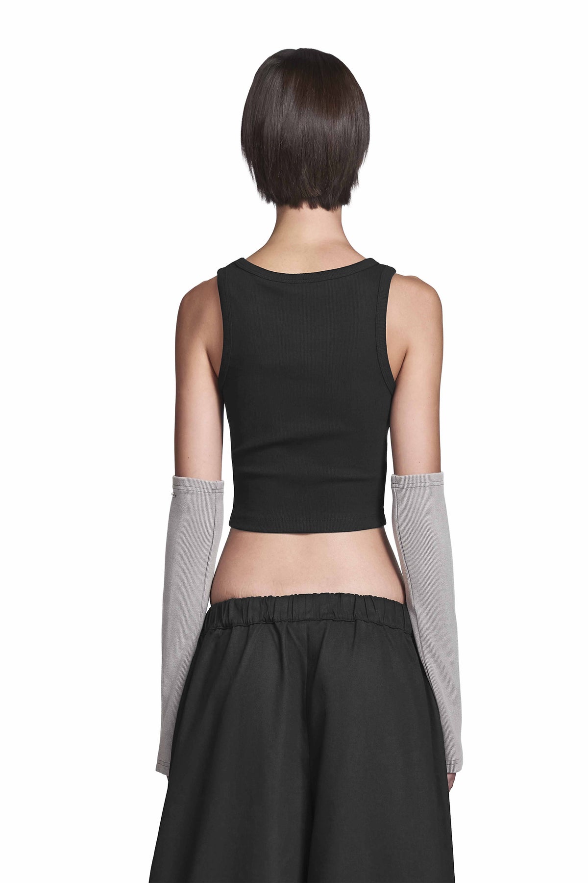 "RADIUS" Arm Warmers mit Chrom-Schraubnieten in Grau