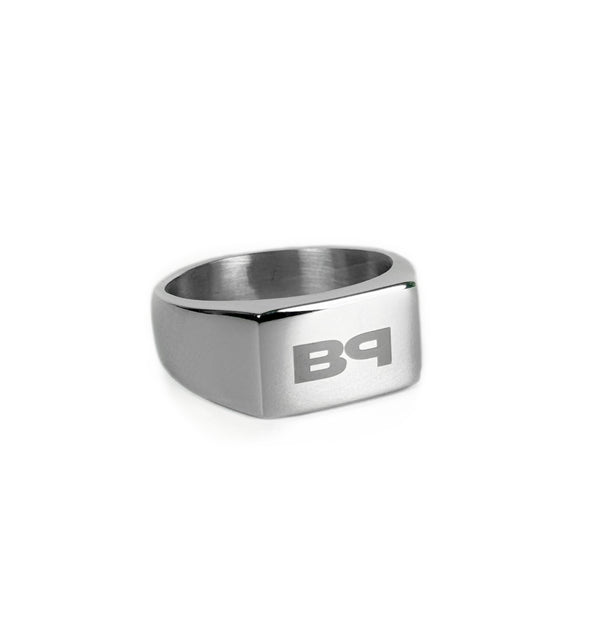 "SIGNATURE" Signet Ring aus Edelstahl mit BP-Monogramm