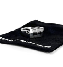 "SIGNATURE" Signet Ring aus Edelstahl mit BP-Monogramm