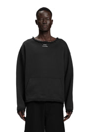 "IMPERFECTION" Distressed Hoodie Heavyweight in Black