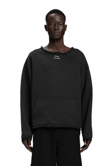 "IMPERFECTION" Distressed Hoodie Heavyweight in Schwarz