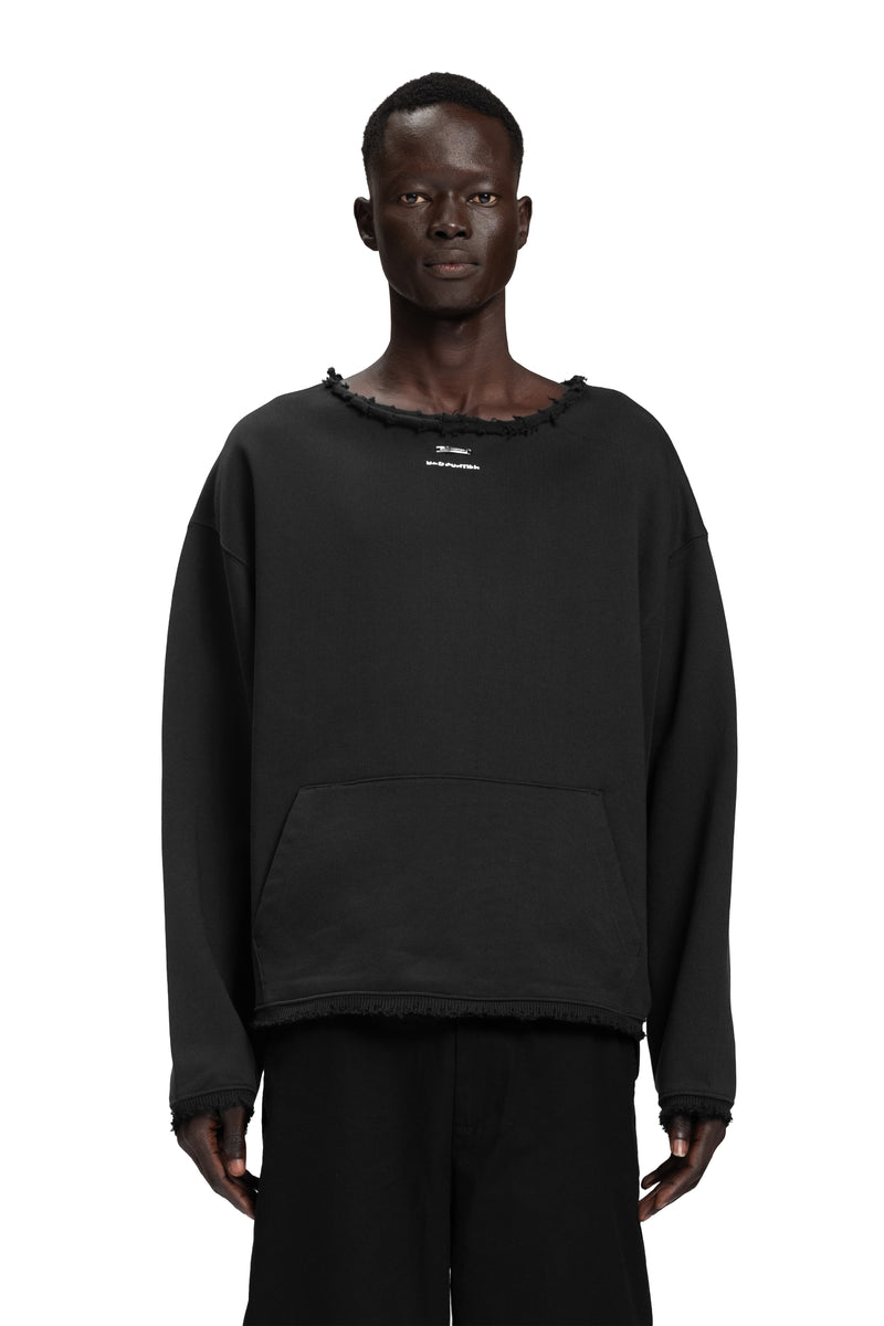 "IMPERFECTION" Distressed Hoodie Heavyweight in Schwarz