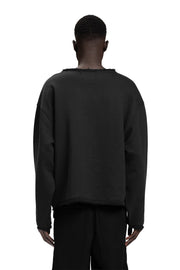 "IMPERFECTION" Distressed Hoodie Heavyweight in Black