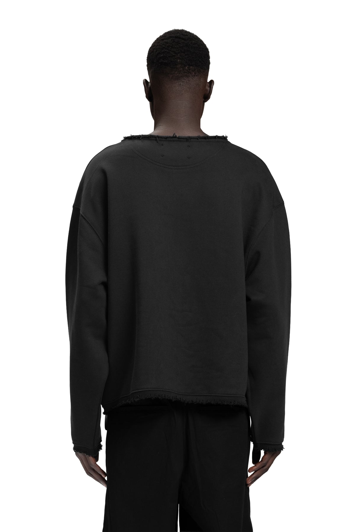 "IMPERFECTION" Distressed Hoodie Heavyweight in Black