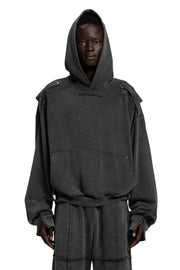 "3F" Acid Hoodie Oversized in Acid-Washed