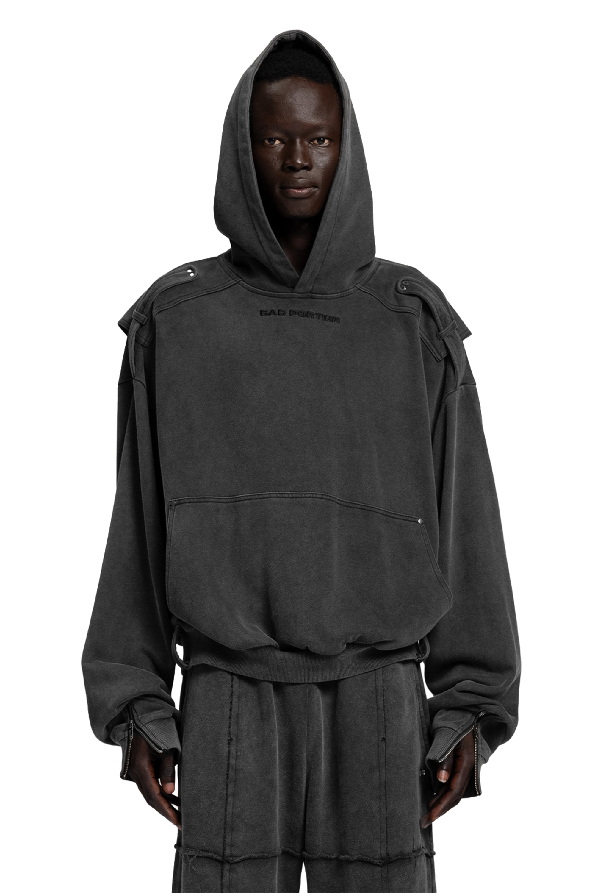 "3F" Acid Hoodie Oversized in Acid-Washed
