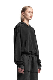 "3F" Acid Hoodie Oversized in Acid-Washed
