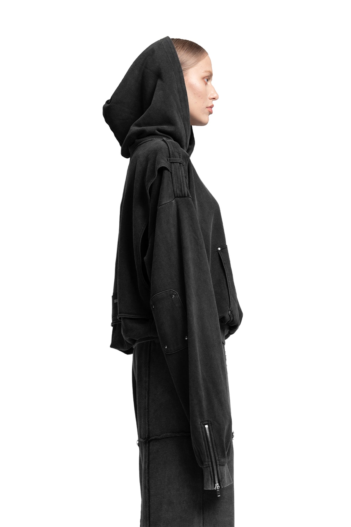 "3F" Acid Hoodie Oversized in Acid-Washed