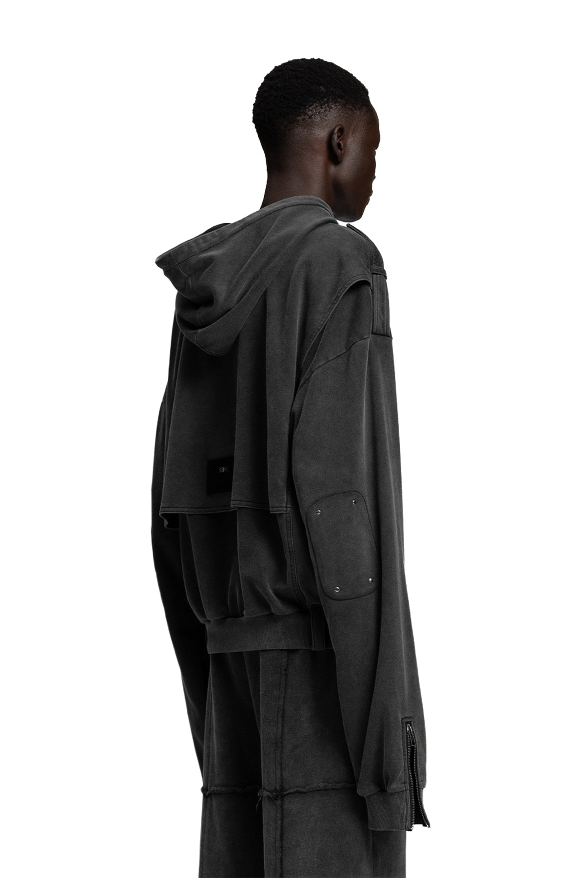 "3F" Acid Hoodie Oversized in Acid-Washed