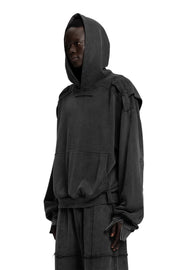 "3F" Acid Hoodie Oversized in Acid-Washed