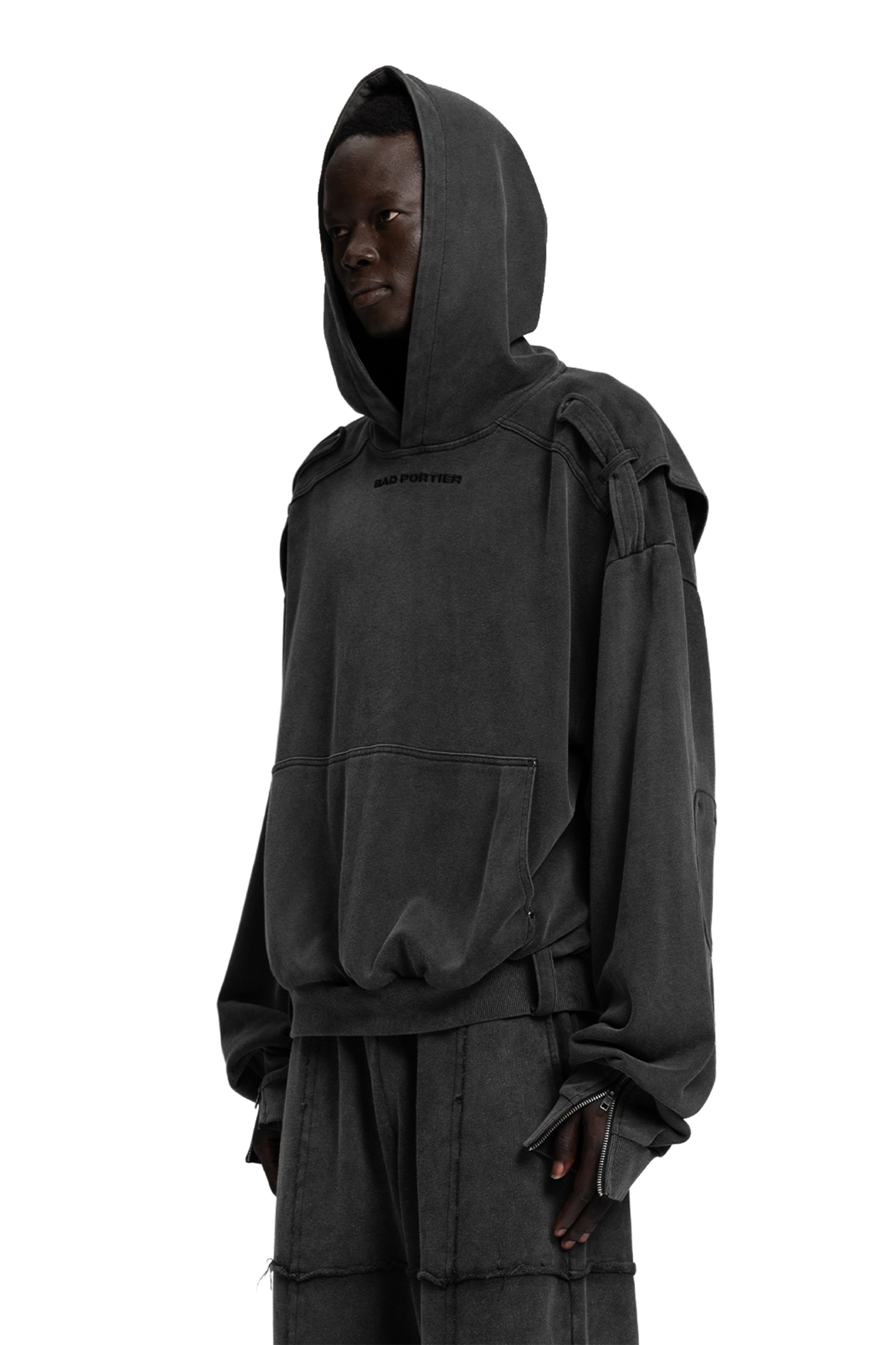 "3F" Acid Hoodie Oversized in Acid-Washed