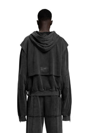 "3F" Acid Hoodie Oversized in Acid-Washed