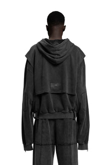 "3F" Acid Hoodie Oversized in Acid-Washed