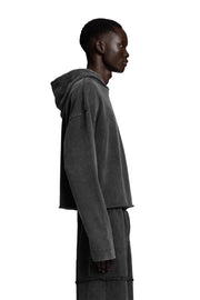 "CROPPED" Acid Hoodie oversized cropped Passform in Acid Grey