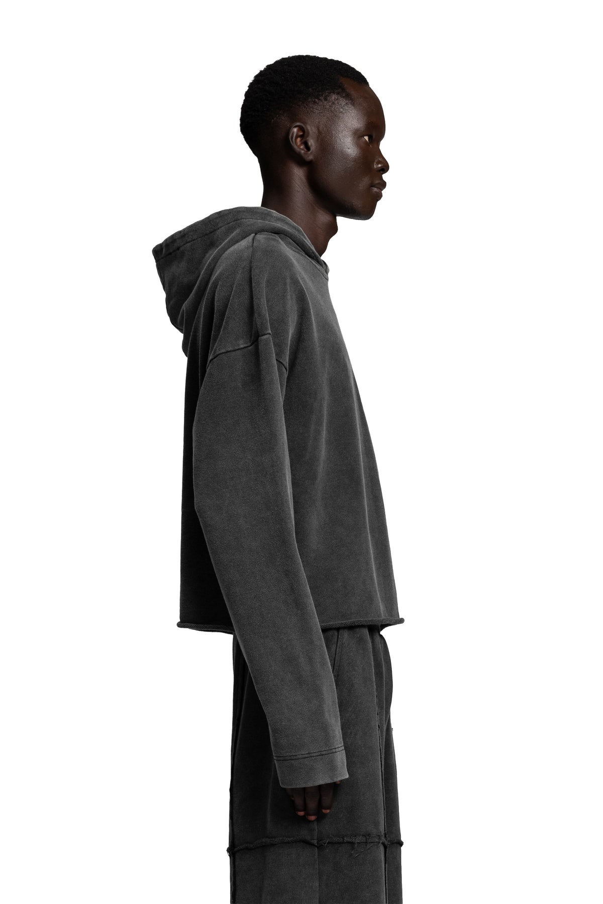 "CROPPED" Acid Hoodie oversized cropped Passform in Acid Grey