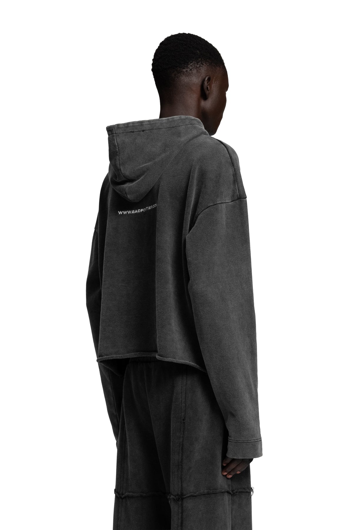"CROPPED" Acid Hoodie oversized cropped Passform in Acid Grey