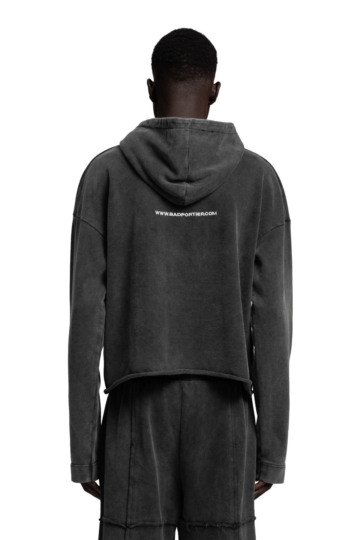 "CROPPED" Acid Hoodie oversized cropped Passform in Acid Grey