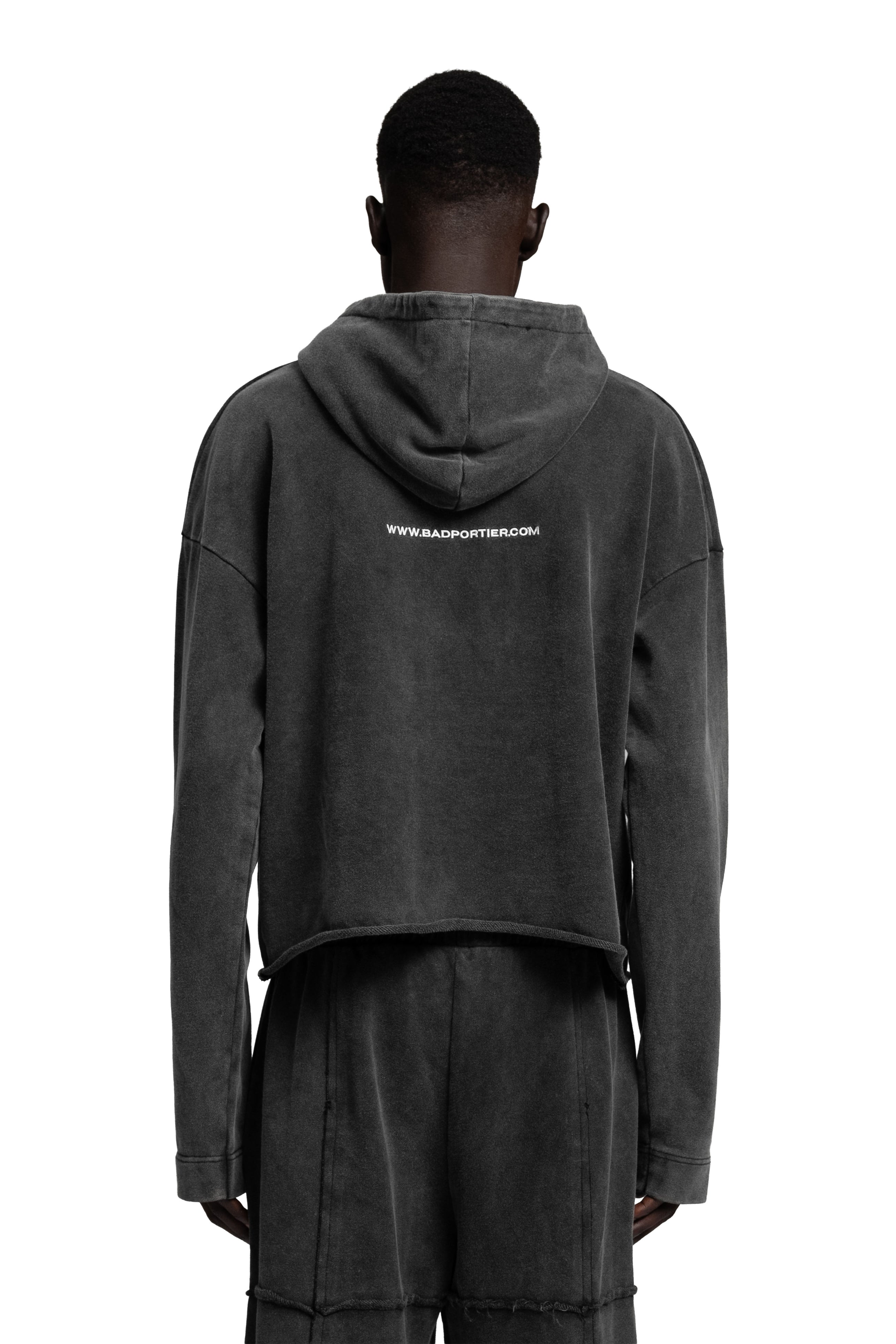 "CROPPED" Acid Hoodie oversized cropped Passform in Acid Grey
