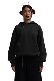 "CLFV" Chain Hoodie Distressed Heavyweight in Schwarz