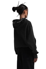 "CLFV" Chain Hoodie Distressed Heavyweight in Schwarz