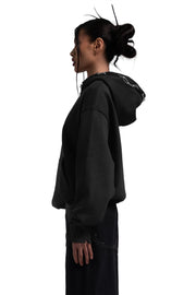 "CLFV" Chain Hoodie Distressed Heavyweight in Schwarz