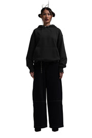 "CLFV" Chain Hoodie Distressed Heavyweight in Schwarz