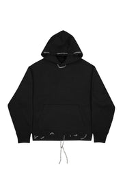 "CLFV" Chain Hoodie Distressed Heavyweight in Schwarz