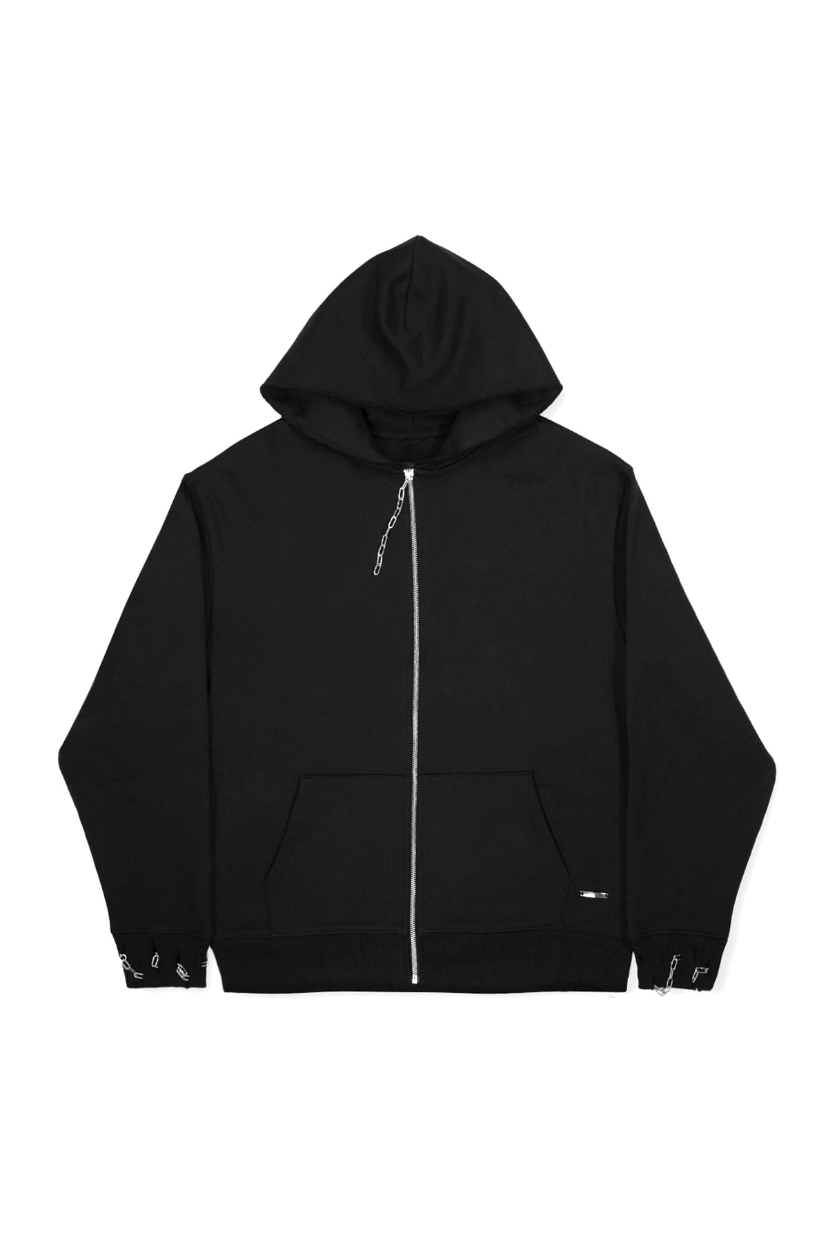 "CLFV" Zip Hoodie Distressed Heavyweight in Schwarz