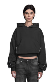„INCISIO“ Zipper Hoodie Regular Fit in Schwarz
