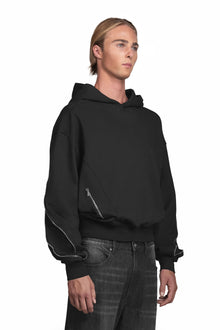 „INCISIO“ Zipper Hoodie Regular Fit in Schwarz