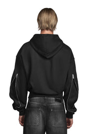 „INCISIO“ Zipper Hoodie Regular Fit in Schwarz
