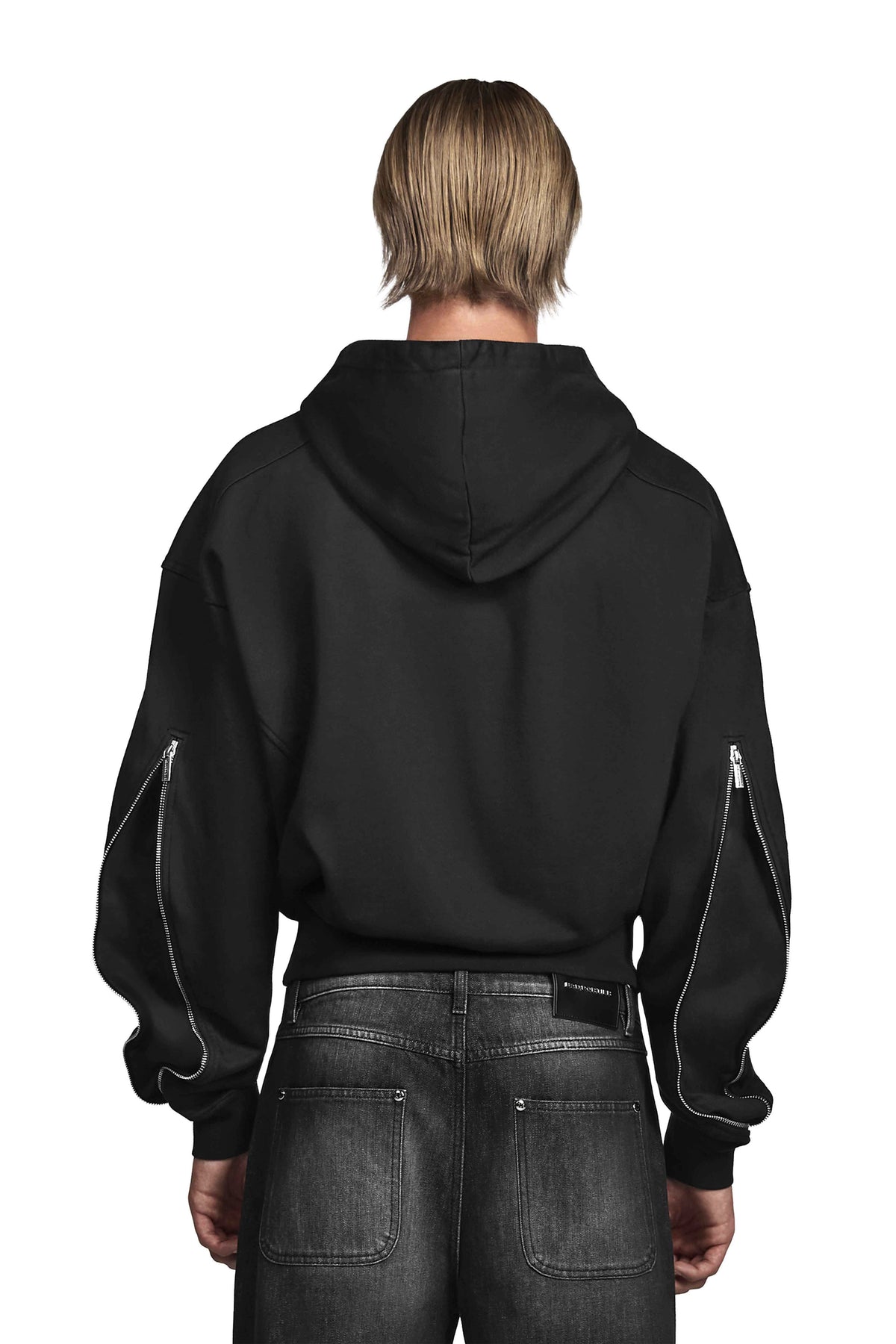„INCISIO“ Zipper Hoodie Regular Fit in Schwarz