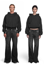 „INCISIO“ Zipper Hoodie Regular Fit in Schwarz