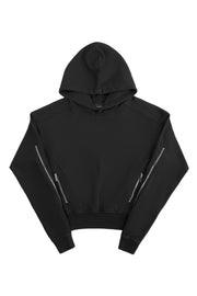 „INCISIO“ Zipper Hoodie Regular Fit in Schwarz